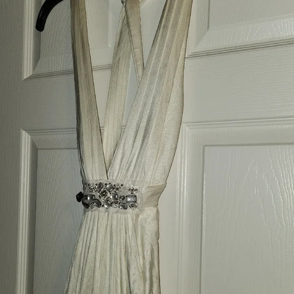 BCBGMaxAzria Cream Dress with Pleated Detail - Picture 1 of 5